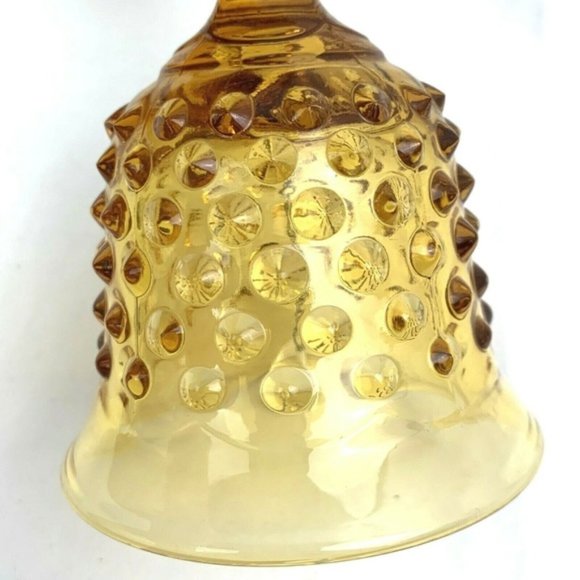 Vintage Fenton Art Glass Amber Hobnail Bell - Picture 2 of 4